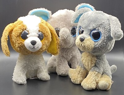 TY Beanie Boo Stuffed Plush Lot Solid Eyes Peanut Cookie Scraps