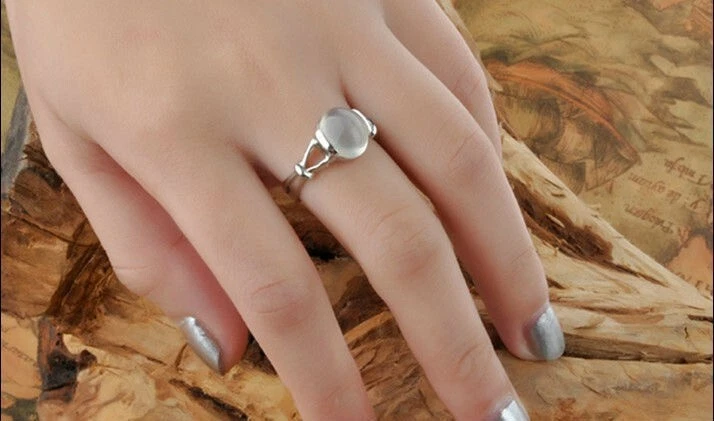 New 925 Sterling Silver The Twilight Saga Bella Moonstone Ring Girl Jewelry