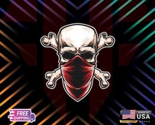 CROSS BONE SKULL CAR DECAL STICKER LAMINATED CUSTOM SIZE DM ME FREE GIFT