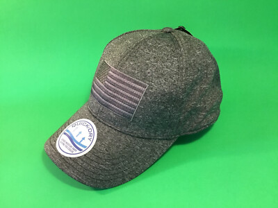 H3 SPORTS GEAR OSFM Men s Snapback Hat Size L/XL Gray w/U.S. Flag