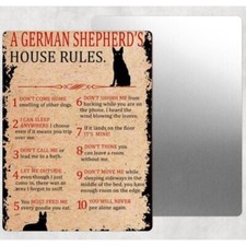 German Shepherd House Rules Tin Sign Door Home Wall Decor Metal