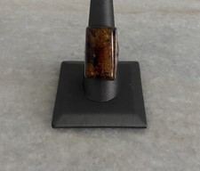 Gorgeous Sterling Silver Chunky Amber Ring Size 9