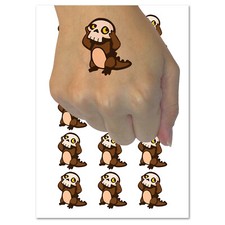 Spooky Creature Wearing Skull Temporary Tattoo Water Resistant Fake Body Art Set