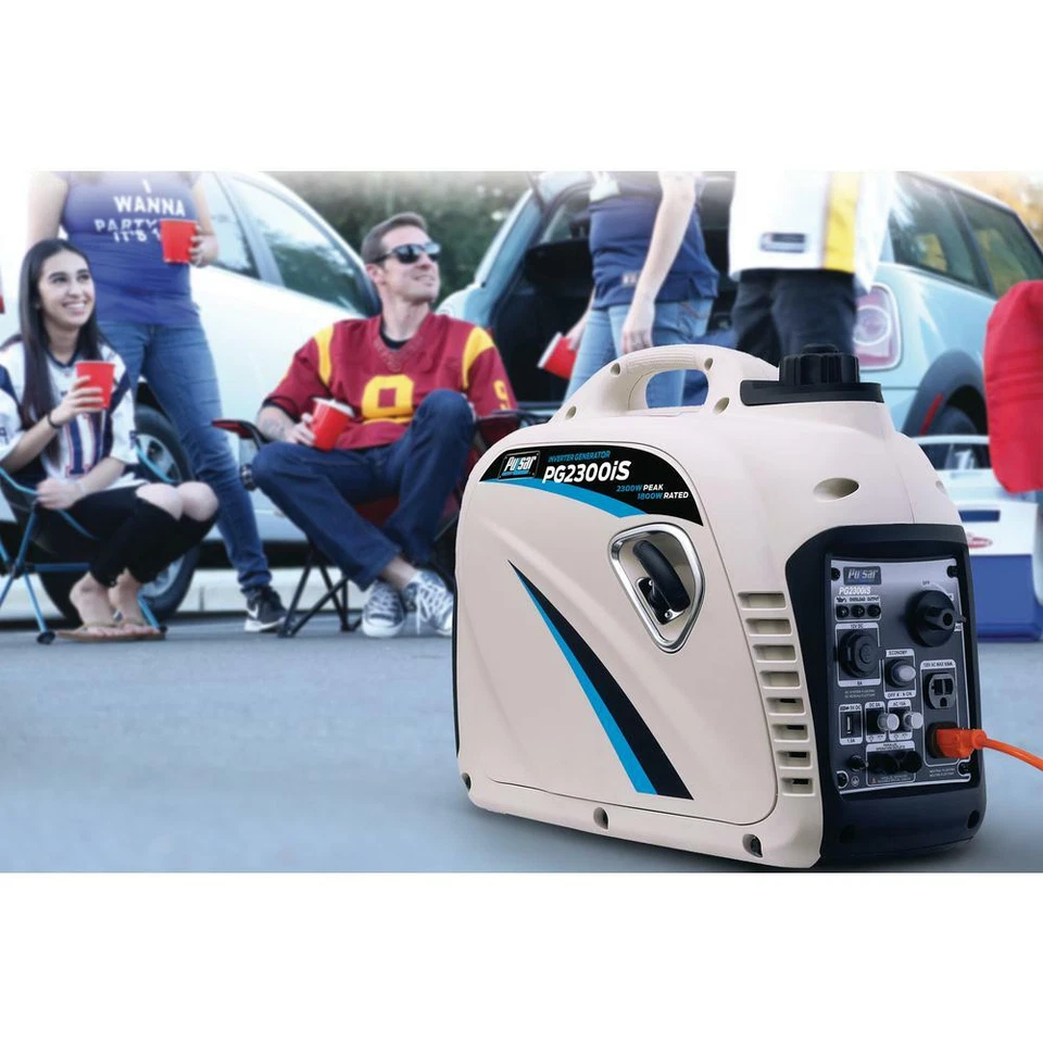 Pulsar 2,300-Watt Super Quiet Portable Gas Powered Inverter Generator Home RV - Image 2 of 4