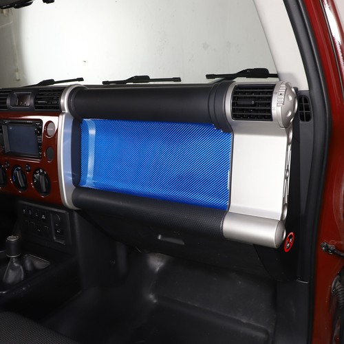 Pegatina azul del panel central de pasajeros de fibra de carbono para Toyota FJ Cruiser 2007-21 - Imagen 10 de 16