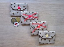 Mini mini Portemonnaies Geldbörse Biene 2 Fächer  Handarbeit Handmade