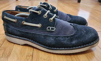 G-star Raw Original Shoes Sneakers Men's 9 Blue Navy Suede Denim Wingtip GS13807