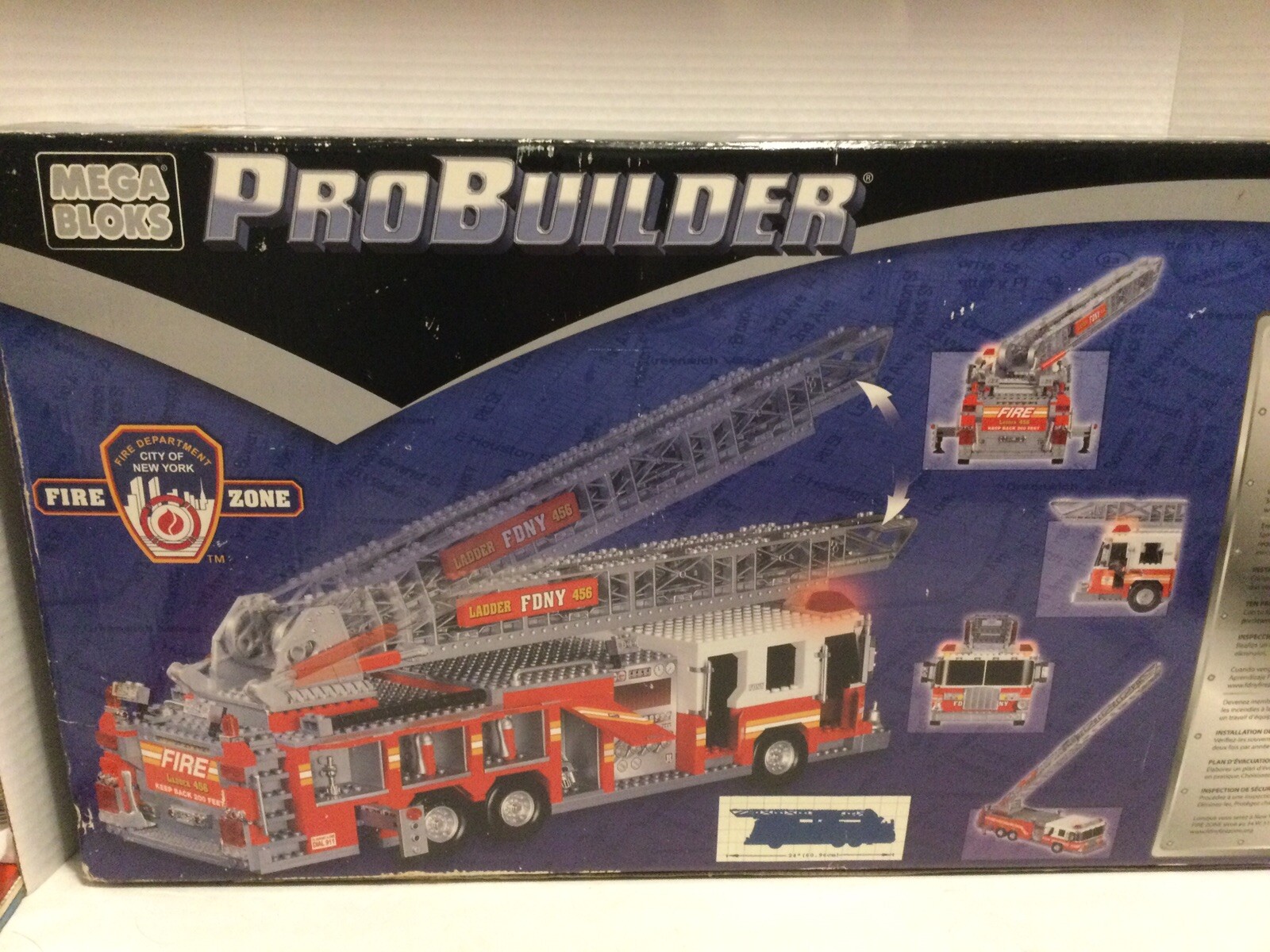 2002 Mega Bloks Pro Builder FDNY 456 Fire Engine Kit 9735 for sale 