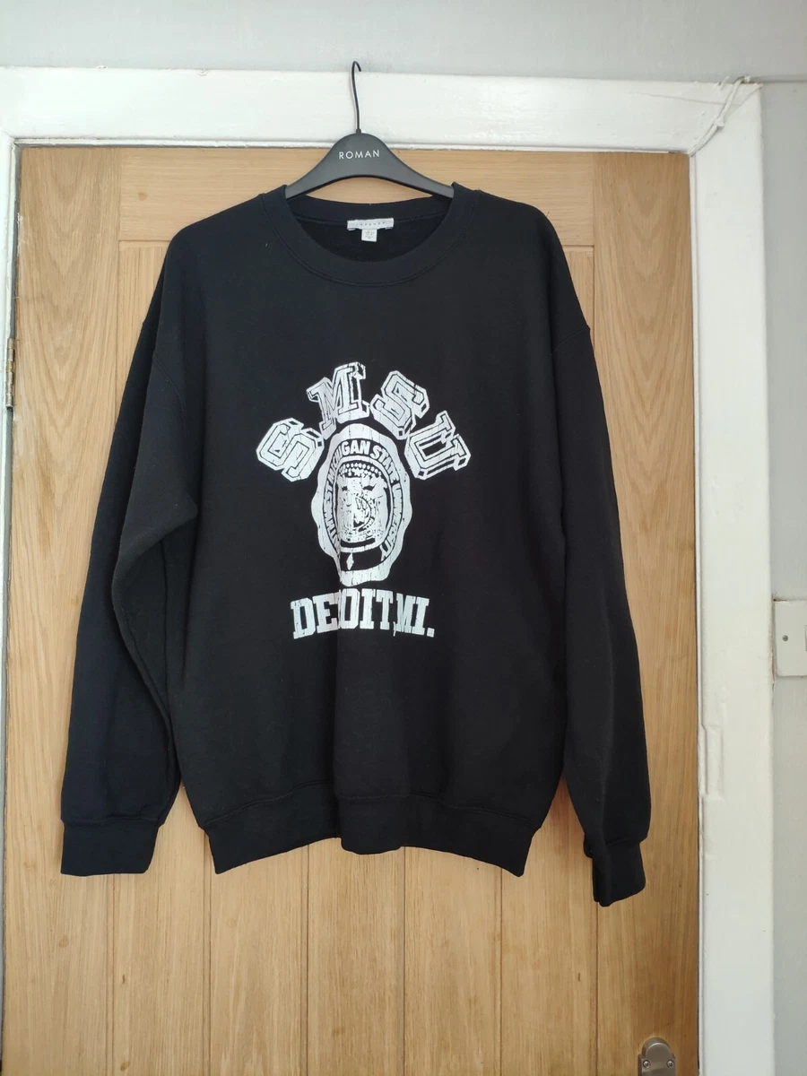 Black Topshop Print Sweatshirt Size L eBay