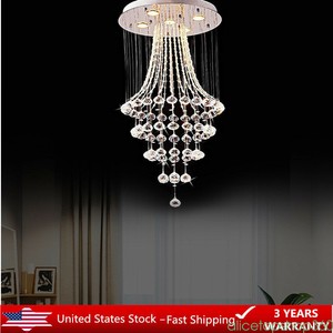 Crystal Ceiling Chandelier Fixture Light Rain Drop Pendant Lamp K9 - 5 Drop Pendant Lights Crystal Ceiling Chandelier Fixture Light Rain Drop Pendant Lamp K9 - 5 Drop Pendant Lights