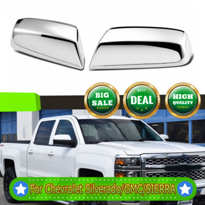2x Chrome Side Mirror Covers Caps For 2014-2018 Chevy Silverado/GMC Sierra 1500