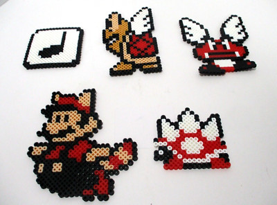 Super Mario Bros 3 Retro Pixel Art Perler Bead Collectible Art X 5
