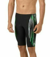 Speedo boys Endurance Jammer Competition Speedo Swimsuit -size 22 -Black / Green