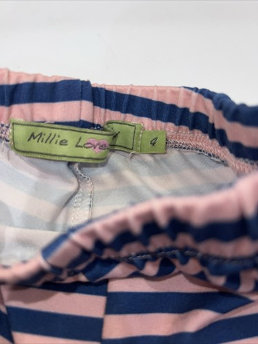 Millie Loves Lily Girls Size 4 Pink Blue Floral Pull On Ruffled Hem Pants - Picture 6 of 10