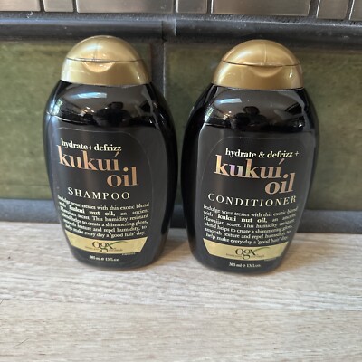 OGX Kukui Oil Organix Hydrate + Defrizz Shampoo and Conditioner Set 13 oz NEW