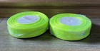 Job Lot 46 Metres X 2 -ORGANZA RIBBON ROLLS 25mm - Luminous Green C990
