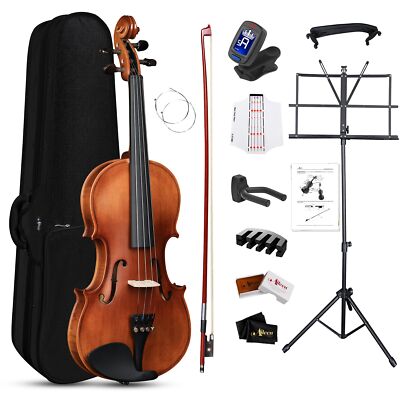 Aileen 3/4 Violin Set, Beginners Fiddle Kit for Teenagers with Hard Case, Music 