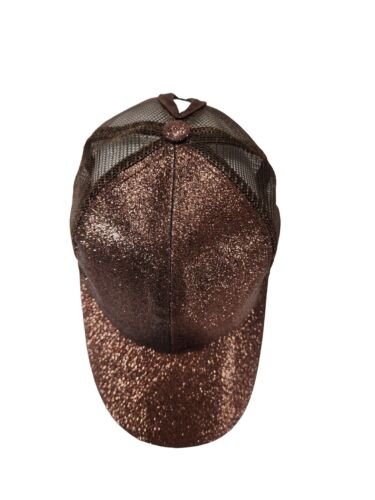 Lot Of 2- C.C Glitter Pony Tail Cap Adjustable Strap, Baseball Cap, Glitter Caps