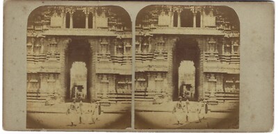 Stereo Foto Indien Eingang Pagode Nachair Covil Srivilliputhur um 1870