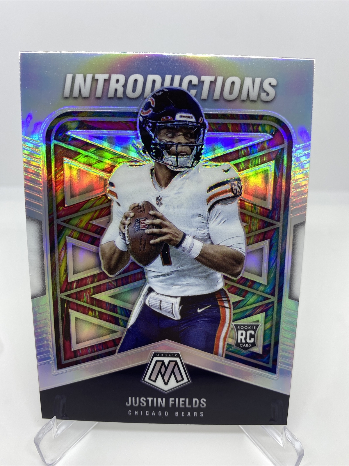 2021 Mosaic Justin Fields Introductions Silver RC