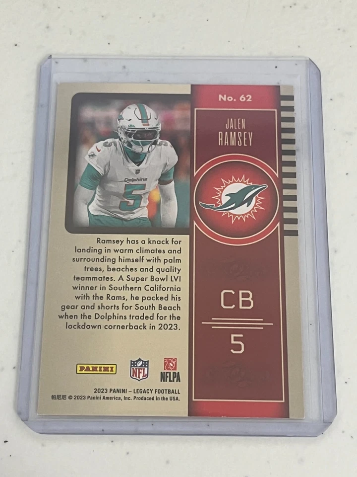 Jalen Ramsey /199 2023 Legacy Orange - Miami Dolphins - Image 2 of 2