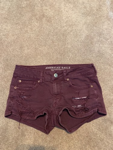 Distressed Shortie Denim Shorts 