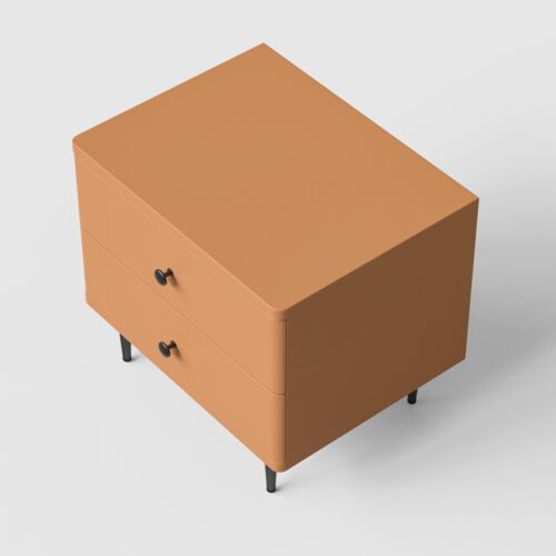 Double drawer bedside table (sunset orange), home use - Picture 9 of 11