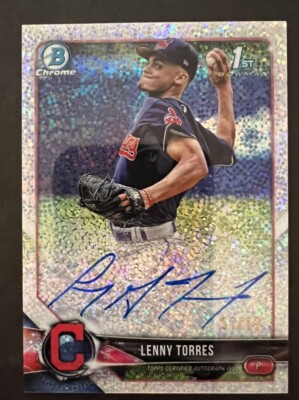 2018 BOWMAN CHROME DRAFT 1ST AUTO LENNY TORRES AUTO Speckle Refractor 67/71 SP