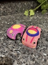 Fisher Price 2010 Lote de 2 Little Lil Zoomers Roller Ball Rosa Coche de Carreras