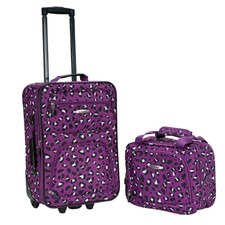 Purple Leopard 2~Piece Softside Upright Lugga...
