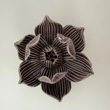 Lotus Flower Incense Holder 3" Purple Made in Thailand Meditation Buddhism Altar