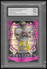 2020 PANINI DRAFT PICKS CRUSADE FOOTBALL #100 TOM BRADY PINK PULSAR PRIZM