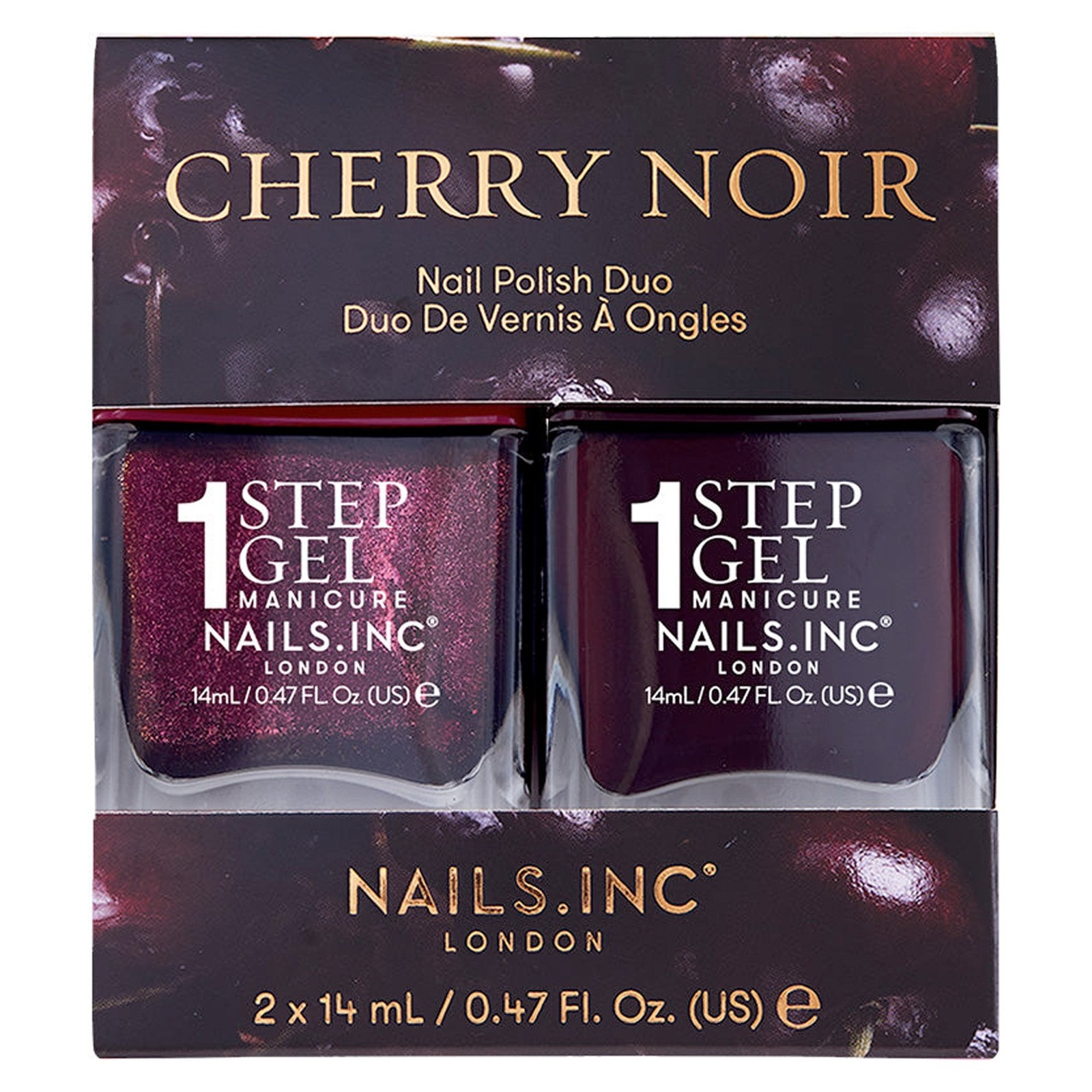 Nails inc Cherry Noir Nail Polish Duo Set (2 x 14ml)(17512)