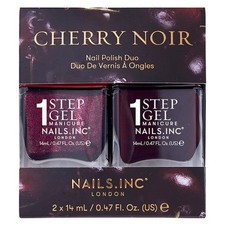 Image of Nails inc Cherry Noir Nail Polish Duo Set (2 x 14ml)(17512)