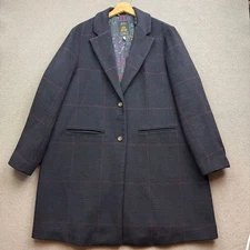 JOULES Coat Women UK 18 Navy Costello Classic Long Country Covert Races Duchess