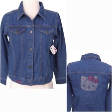 Hello Kitty Rhinestone Studded Denim Jean Jacket- Children's Girl's 12