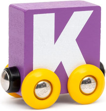  Letter Train K  Wooden Train Set Accessory Toy for Kids Age 2 Years Up