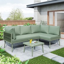 Garden Lounge Set Patio Conservatory Outdoor Furniture Corner Sofa with Table