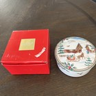 Mikasa Christmas Magic Candy Dish Lid Trinket Box Round Holly Accent Vintage NIB — photo 2