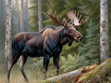 Forest Majesty - 1 of 1 - 18" x 24" Fine Art Print - Bull Moose Wildlife
