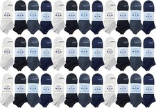 24 Pairs of Low Cut Ankle Socks for Big Kids Boys Girls, Bulk Pack Sock Size 6-8