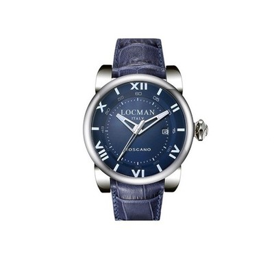 Locman Toscano 42mm Edelstahlgehäuse mit Lederarmband, Uhr
