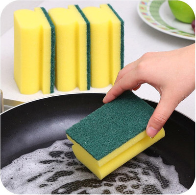 HomeSmith Handgriff Schwamm Scheuermaschine hochdichter Schaum gelb Standard, 10er Pack