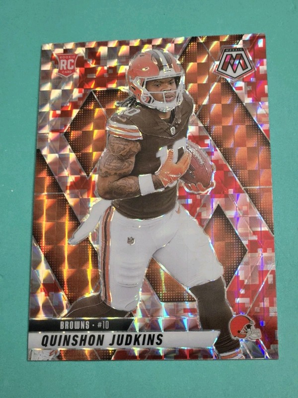 2025 Panini Mosaic - Rookies Quinshon Judkins #365 Red Camo Mosaic Prizm (RC)