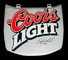 Vtg. COORS LIGHT 2001 Tin Hood Large BEER SIGN 28"x24" Bar, Man Cave, Car Racing