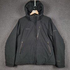 COLUMBIA Jacket Womens XL Black Ski Coat Titanium Omni Tech Insulated Hooded