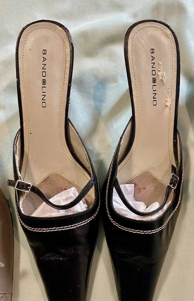 Vintage shoe lot 3 heel Lace Leather Unique VAN ELi NICKELS BANDOLINO - Image 4 of 4