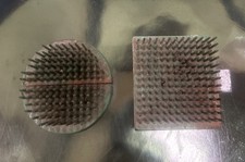 Lot of 2 Vintage Pin Flower Frogs Metal Spikes Heavy Florist Tool Floral Decor