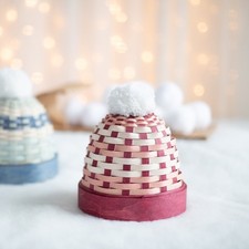 Dresden & Company WOVEN TOBOGGAN HAT-BURGUNDY & BLUSH- 2025 -Longaberger Weavers