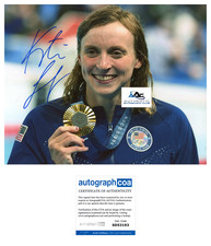KATIE LEDECKY AUTOGRAPH SIGNED 8X10 PHOTO US WOMENS OLYMPIC SWIMMER ACOA